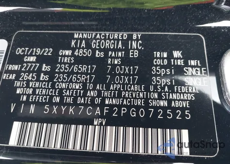 2023 Kia Sportage X-Pro z USA, uszkodzony, nr VIN 5XYK7CAF2PG072525